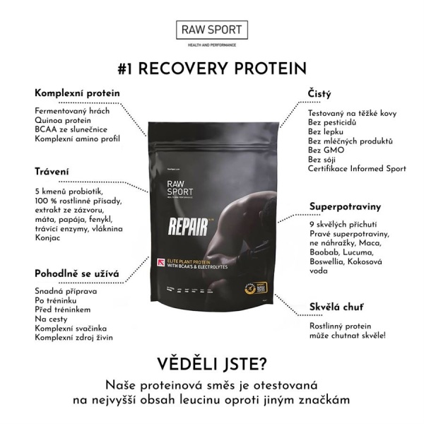 Elite Repair Plant Protein 1kg - chocolate brownie | Hodky.cz